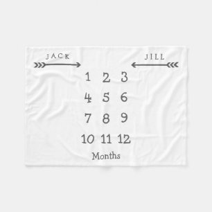 Couverture Polaire Jalon moderne Flrow Twin Milestone Bébé Blanket