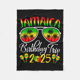 Couverture Polaire Jamaica Birthday Trip 2025 Funny Family Matching 