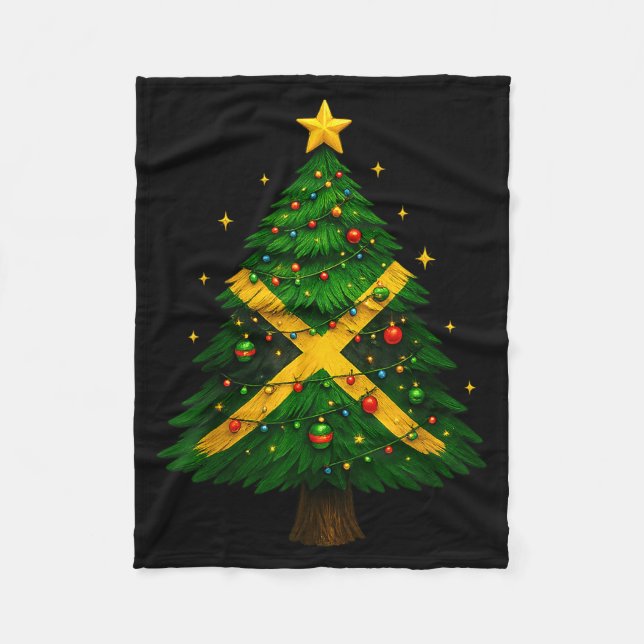 Couverture Polaire Jamaican Christmas Tree Design, Festive Holiday Gr (Devant)
