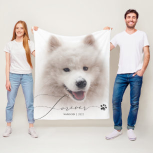 Couverture Polaire Jamais Pet Memorial personnalisé Empreinte de pa