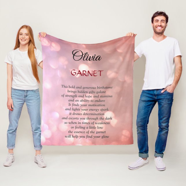 Couverture Polaire Janvier Birthstone Garnet design (En situation)