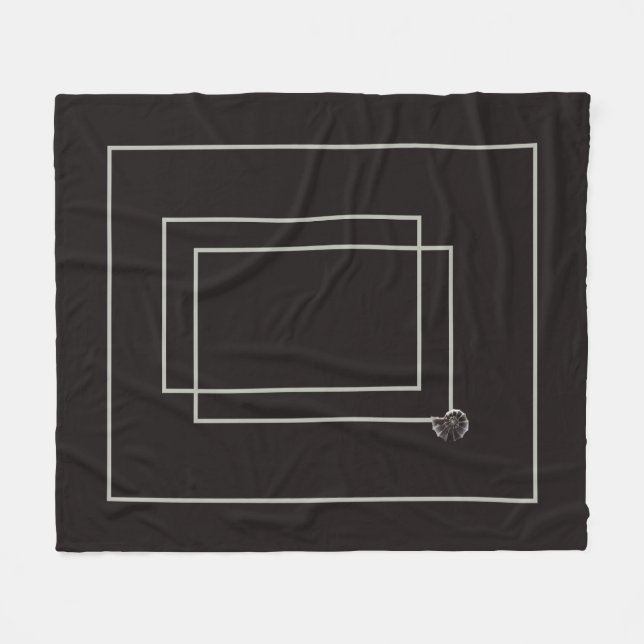 Couverture Polaire Japandi mer vie côtière beige neutre monochrome (Devant (Horizontal))