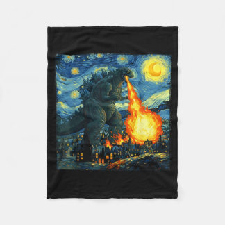 Couverture Polaire Japanese Monster Kaiju Van Gogh Starry Night 