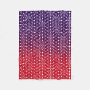Couverture Polaire Japonais Asanoha traditionnel imprimé rouge & vio