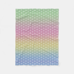 Couverture Polaire Japonais Asanoha traditionnel Print Pastel Arc-en-