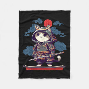Couverture Polaire Japonais Samurai Chat Tattoo Kawaii Ninja Chat Ani
