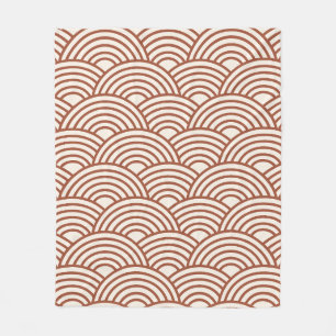 Couverture Polaire Japonaise Seigaiha Vave Rust Terracotta