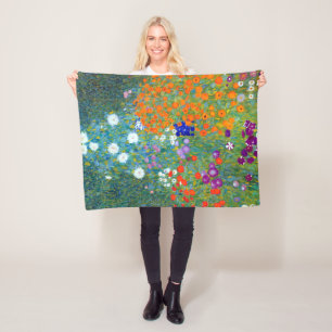 Couverture Polaire Jardin aux fleurs Gustav Klimt