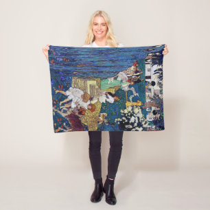 Couverture Polaire Jardin avec chien et chat, Jessie Willcox Smith