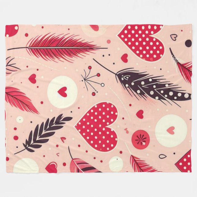 Couverture Polaire Jardin d'amour de la Saint-Valentin (Devant (Horizontal))