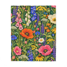 Jardin de fleurs sauvages coloré sur fond vert fon