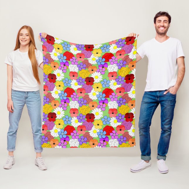 Couverture Polaire Jardin fleuri (En situation)