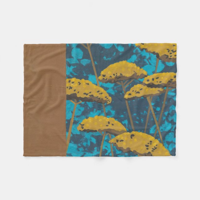 Couverture Polaire Jardin Golden Yarrow avec Arrière - plan bleu (Devant (Horizontal))