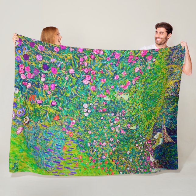 Couverture Polaire Jardin Italien, Gustav Klimt (En situation)