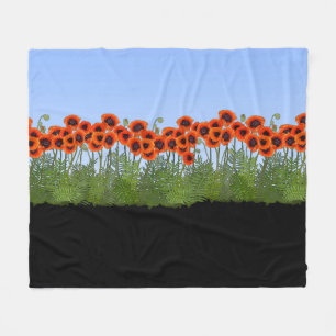 Couverture Polaire Jardin oriental de pavot