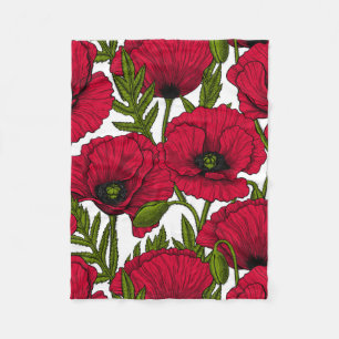 Couverture Polaire Jardin Red Poppy 2