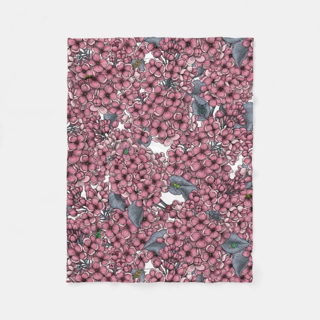 Couverture Polaire Jardin rose Lilac (Devant)