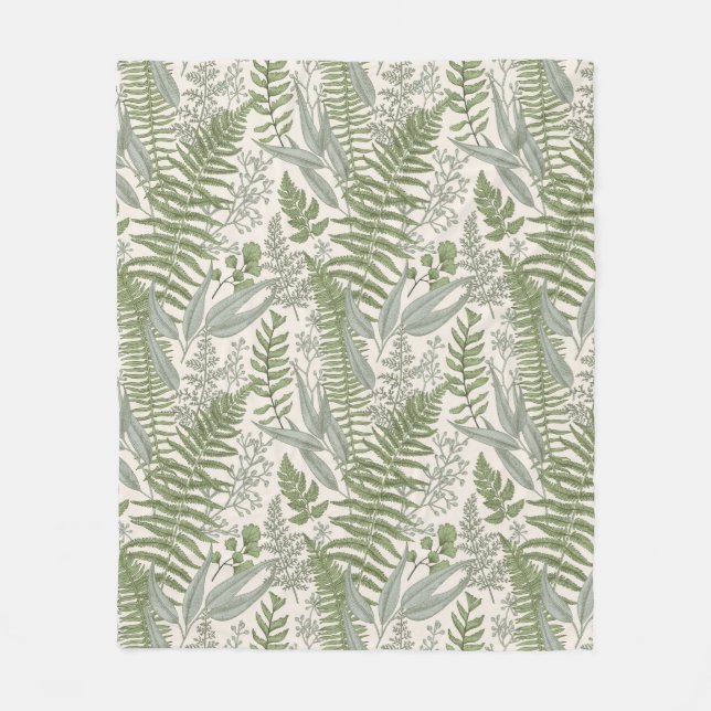 Couverture Polaire Jardin vert fleuri (Devant)