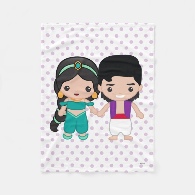 Couverture Polaire Jasmine et Aladdin Emoji (Devant)