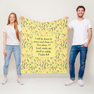 Couverture Polaire Jaune de la paix FLORALE Sleep Safety Christian