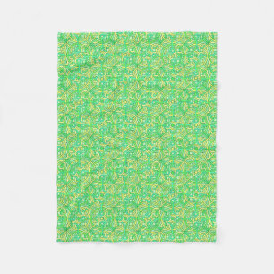 Couverture Polaire Jaune irlandais de vert de motif de tresse de