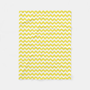 Couverture Polaire Jaune moderne et blanc Chevron Zigzag