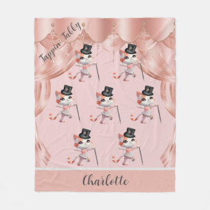 Couverture Polaire Jazzy Tap Dancing Tabby Chat Casquette Canne Monog