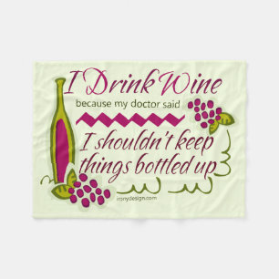 Couverture Polaire Je bois la citation drôle de vin