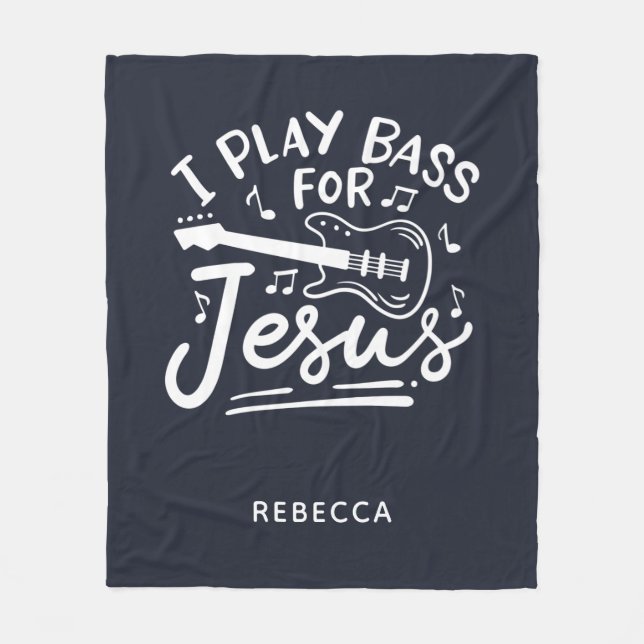 Couverture Polaire Je Joue Basse Pour Jésus Christian Guitariste (Devant)