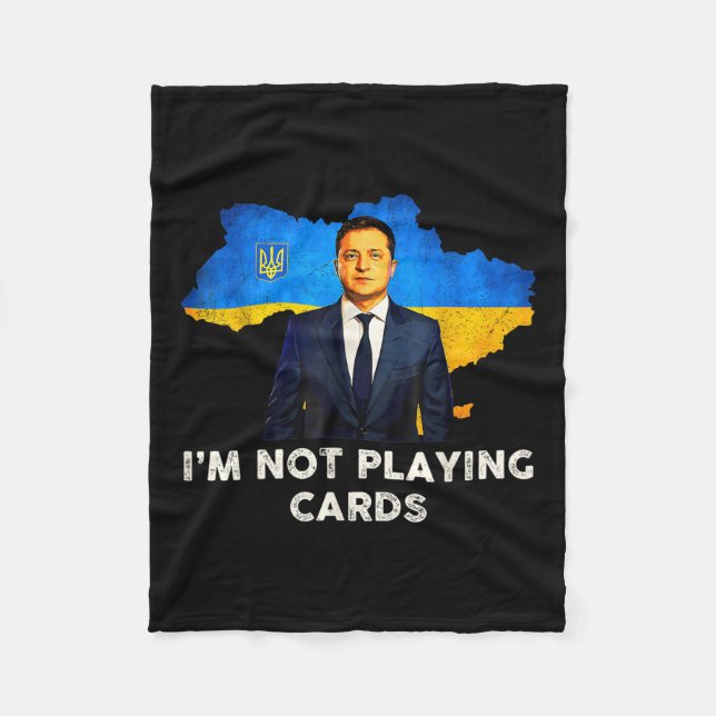 Couverture Polaire Je ne joue pas aux cartes Zelensky Trump Support (Devant)