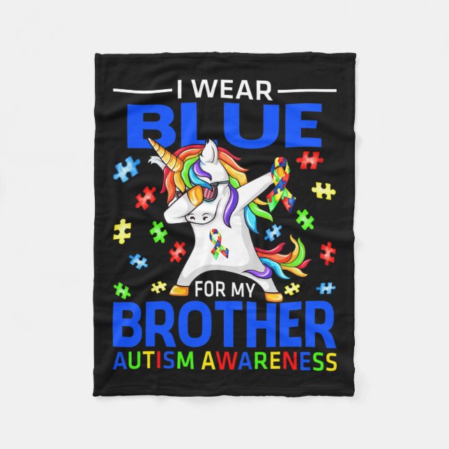 Couverture Polaire Je Porte Du Bleu Pour Mon Frère Sensibilisation su (Devant)