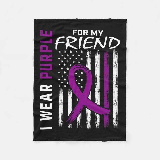 Couverture Polaire Je Porte Du Purple Pour Mon Ami Cancer Pancréatiqu (Devant)