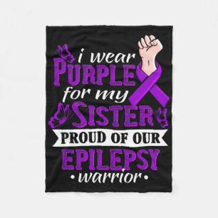 Couverture Polaire Je porte du violet pour ma sœur Guerrière de l'épi