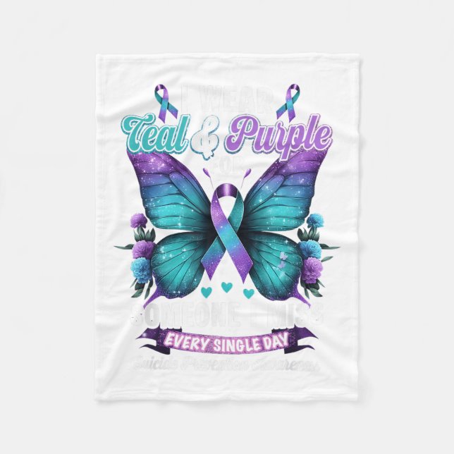 Couverture Polaire Je Porte le &amp Turquoise; Purple Suicide Prevent (Devant)