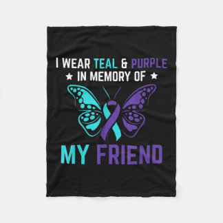Couverture Polaire Je Porte Le Purple Turquoise En Mémoire De Mon Ami