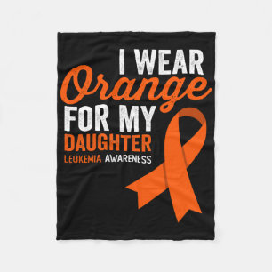 Couverture Polaire Je porte orange pour mon fille guerrière contre la