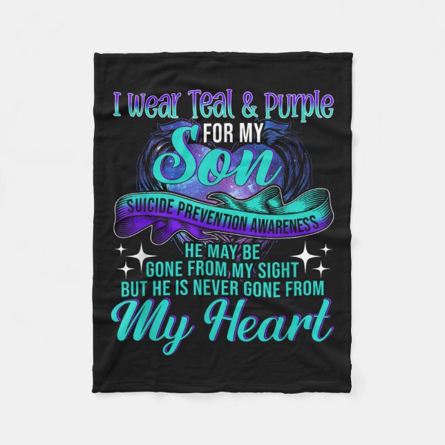 Couverture Polaire Je Porte Turquoise &amp; Violet Pour Mon Fils Suic (Devant)