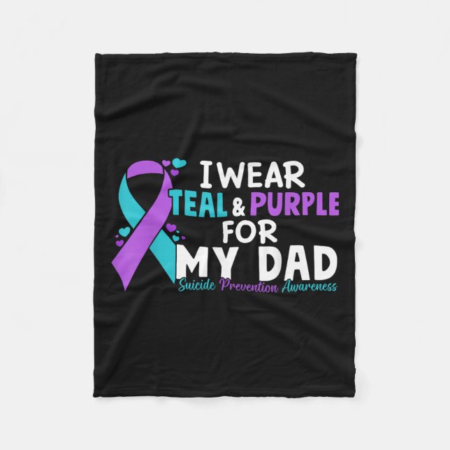 Couverture Polaire Je Porte Turquoise &amp; Violet Pour Mon Père Suic (Devant)