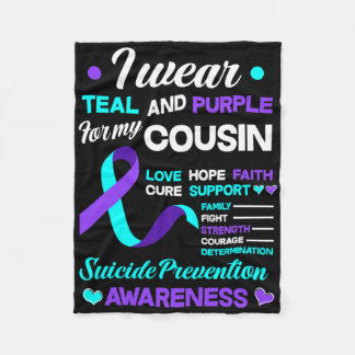 Couverture Polaire Je Porte Turquoise Et Violet Pour Mon Cousin Suici