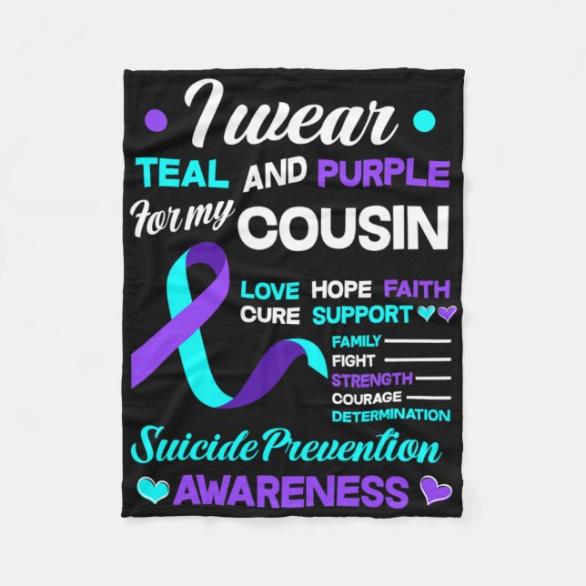 Couverture Polaire Je Porte Turquoise Et Violet Pour Mon Cousin Suici (Devant)