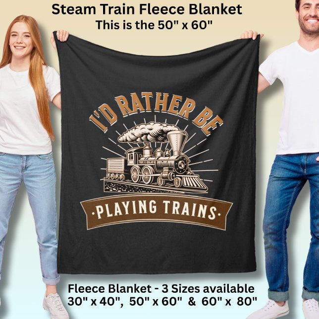 Couverture Polaire Je préfère jouer à vapeur Trains Moteur de chemin  (Créateur téléchargé)