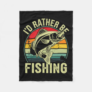 Couverture Polaire Je préférerais être Pêche Retro Vintage Fisher