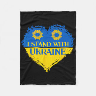 Couverture Polaire Je suis avec l'Ukraine Drapeau du cœur Soutien Tou