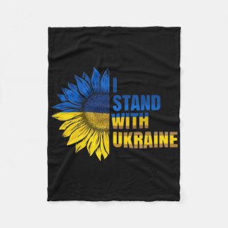 Couverture Polaire Je suis avec l'Ukraine Tournesol Soutien Drapeau U
