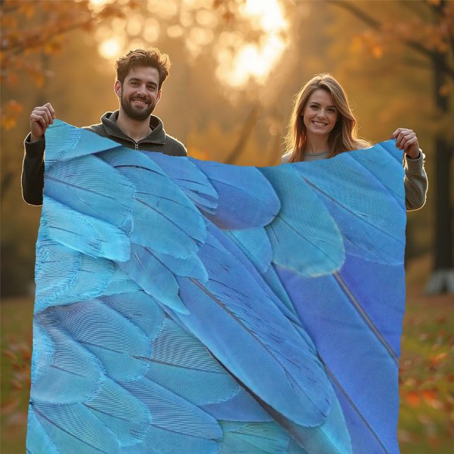 Couverture Polaire Je suis bleu - Plumes Macaw (Créateur téléchargé)