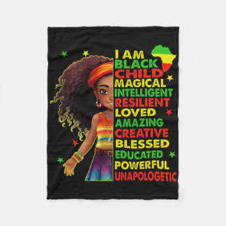 Couverture Polaire Je suis enfant noir Juneteenth filles afro-américa