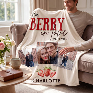 Couverture Polaire Je suis fou amoureux Couple Photos Plaid en mollet