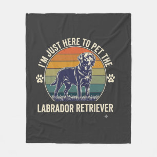 Couverture Polaire Je suis juste là pour caresser le chien retriever 