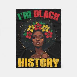 Couverture Polaire Je suis l'histoire noire Cheveux afro Juneteenth M