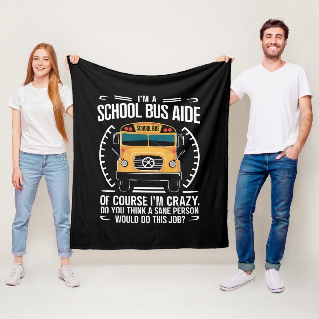 Couverture Polaire Je suis un aide en autobus scolaire drôle Retour à (En situation)